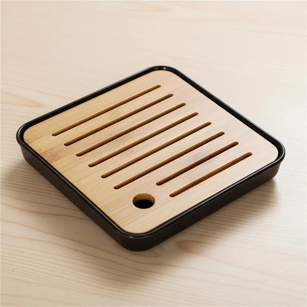 Чайный столик чабань Serving 20×20 см из бамбука и пластика (51086AB459A6) - изображение 6