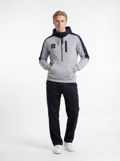 Худи утепленное мужское Umbro Terrace Half Zip Hoodie 66540U-MVX L Светло-серое (5063178472401) - изображение 3