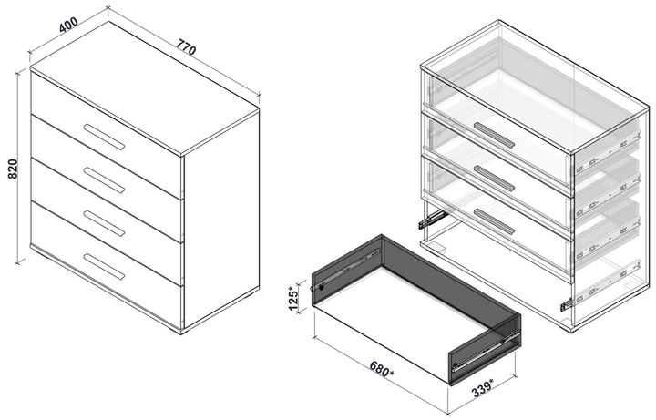 Комод Halmar Lima KM-3 V-PL-LIMA-KM3-BIAŁY/SONOMA 77 x 40 x 82 см Сонома / Білий (5905248102873) - зображення 2