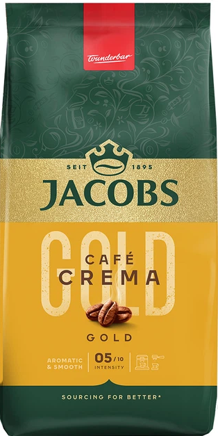 Кофе зерновой Jacobs Gold Crema 500г - Фото 1 Кофе зерновой Jacobs Gold Crema 500г - изображение 1
