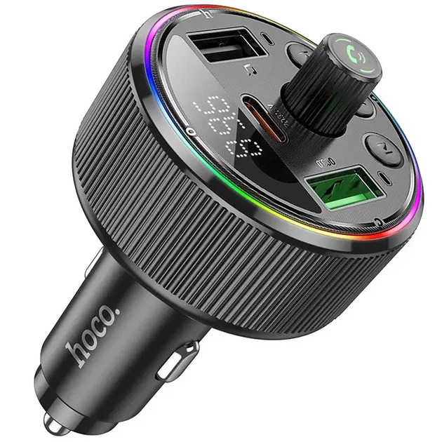 FM-модулятор для автомобиля Hoco E82 PD30W+QC3.0 Bluetooth-передатчик с быстрой зарядкой Черный - изображение 2