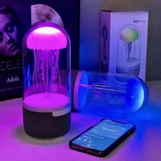 Нічник-колонка "Медуза" рухома в колбі з Bluetooth 23 см х 10 см. 205 - изображение 5