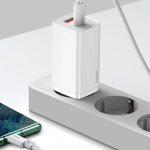 Сетевое зарядное устройство Baseus GaN2 Lite QC 65W USB-C | USB-A White (CCGAN2L-B02) - изображение 9