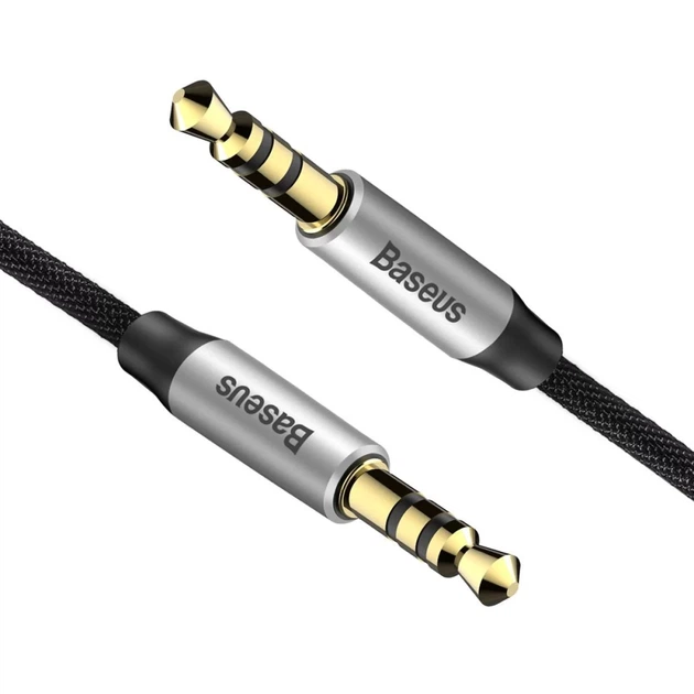 Кабель Baseus Yiven M30 Stereo AUX 3.5mm Male Mini Jack 1.5m Black/Silver (CAM30-CS1) - изображение 3