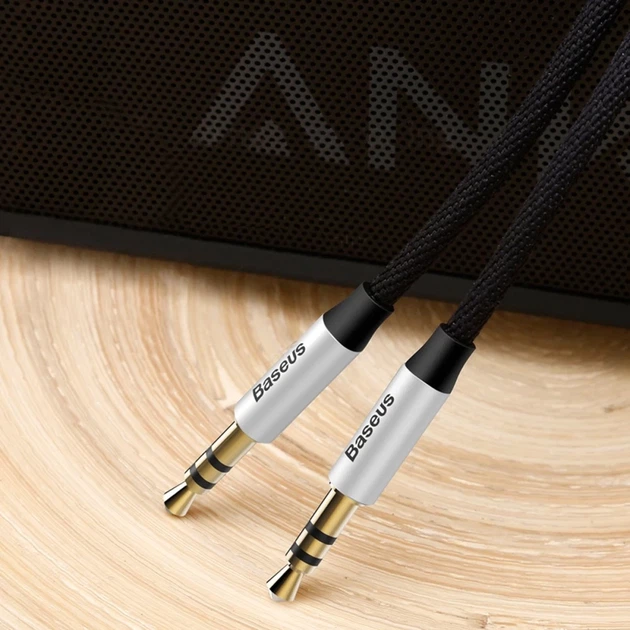 Кабель Baseus Yiven M30 Stereo AUX 3.5mm Male Mini Jack 1.5m Black/Silver (CAM30-CS1) - изображение 15