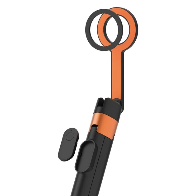 Универсальный штатив Tech-Protect L10S Bluetooth Selfie Stick Tripod Black/Orange with MagSafe (5906302352807) - Фото 8 Универсальный штатив Tech-Protect L10S Bluetooth Selfie Stick Tripod Black/Orange with MagSafe (5906302352807) - изображение 8