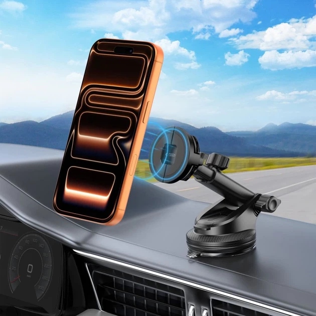 Автодержатель Tech-Protect N62 2in1 Universal & Magnetic Dashboard & Vent Car Mount Black with MagSafe (5906302353057) - Фото 11 Автодержатель Tech-Protect N62 2in1 Universal & Magnetic Dashboard & Vent Car Mount Black with MagSafe (5906302353057) - изображение 11