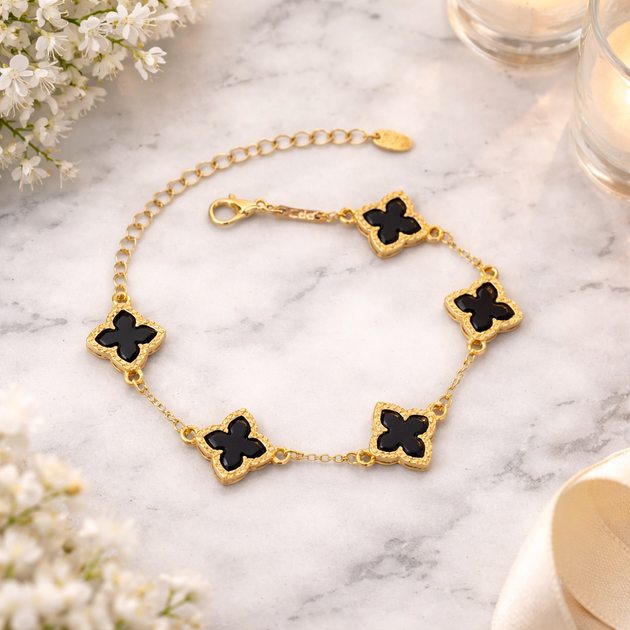 Браслет в стиле Van Cleef (Gold-Black) - изображение 3
