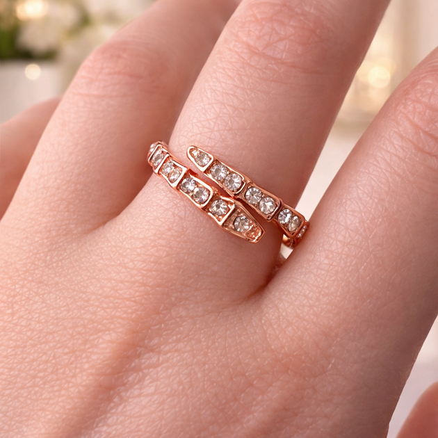 Кольцо в стиле Bvlgari змея, универсальный размер(Rose-Gold) - Фото 2 Кольцо в стиле Bvlgari змея, универсальный размер(Rose-Gold) - изображение 2
