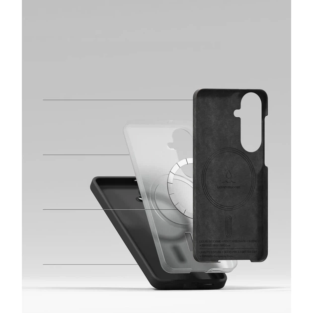 Чехол Ringke Silicone Magnetic для Samsung Galaxy S26 Black with MagSafe (8800328815674) - изображение 6