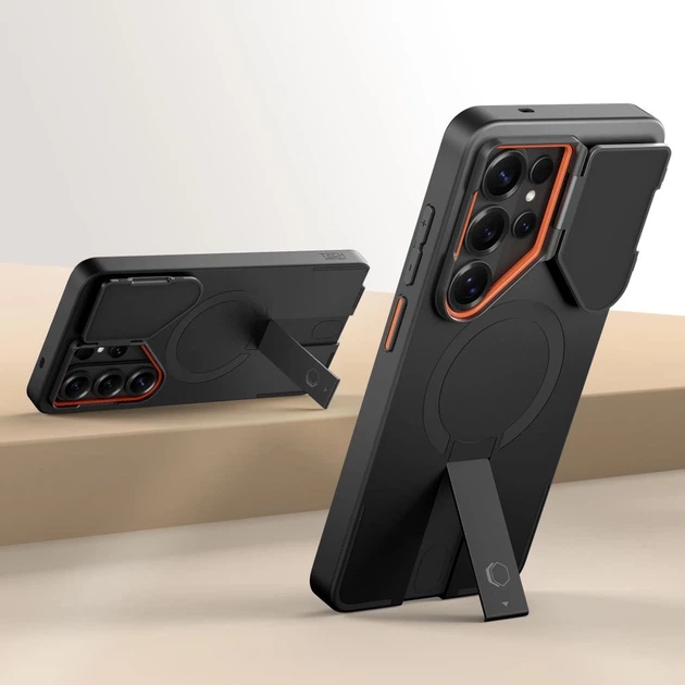 Чехол Tech-Protect Kevlar Aura для Samsung Galaxy S26 Ultra Black/Orange with MagSafe (5906302352425) - изображение 4