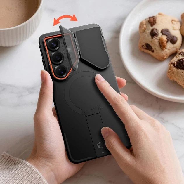 Чехол Tech-Protect Kevlar Aura для Samsung Galaxy S26 Ultra Black/Orange with MagSafe (5906302352425) - изображение 5