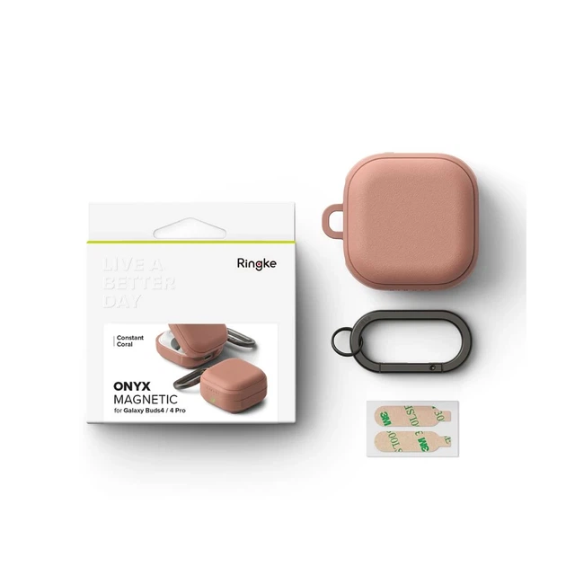 Чохол для навушників Ringke Onyx Magnetic для Samsung Galaxy Buds 4 / 4 Pro Constant Coral with MagSafe (8800328816824) - зображення 7