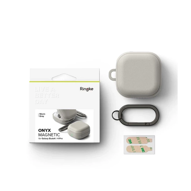 Чохол для навушників Ringke Onyx Magnetic для Samsung Galaxy Buds 4 / 4 Pro Warm Grey with MagSafe (8800328816817) - Фото 7 Чохол для навушників Ringke Onyx Magnetic для Samsung Galaxy Buds 4 / 4 Pro Warm Grey with MagSafe (8800328816817) - зображення 7
