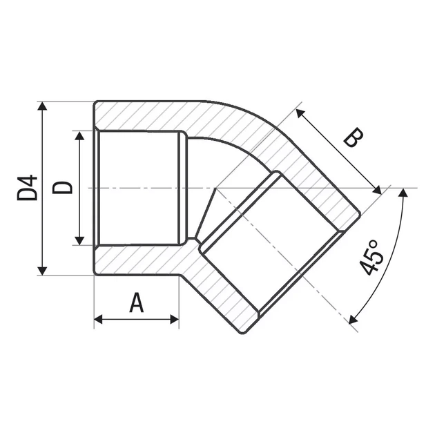 Кутник 45° PP-r ITAL 110 мм - изображение 2