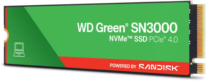 SSD диск SanDisk WD Green SN3000 1TB M.2 2280 NVMe PCIe 4.0 x4 3D NAND QLC (WDS100T4G1E-00CPS0) - зображення 2