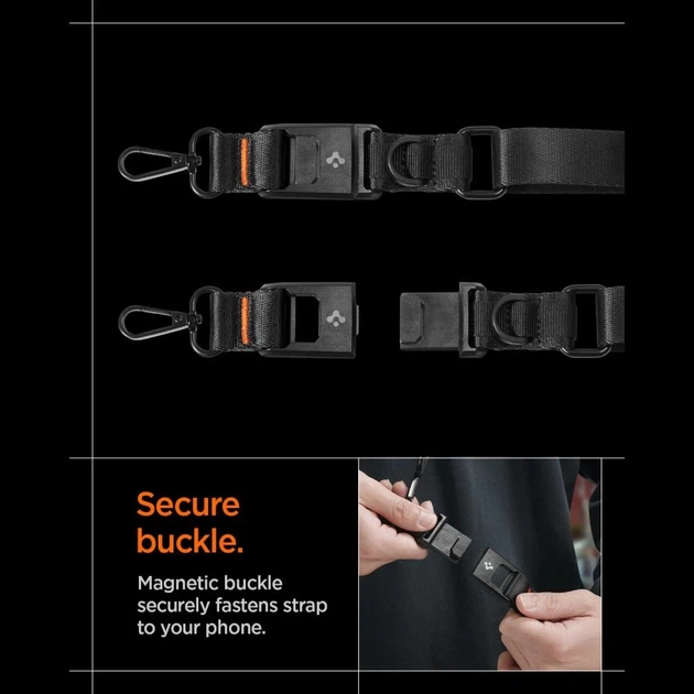 Remień Spigen DA30M Universal Lanyard Strap Crossbody Black (8800283317497) - obraz 13