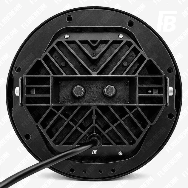 Фара головного света 01 с ДХО (белый) для мотоциклов Harley-Davidson светодиодная (LED) 7 дюймов с креплением чёрная - изображение 3