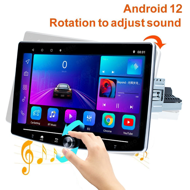 Мультимедийная автомагнитола с сенсорным экраном Android 12 с GPS и Wi-Fi - изображение 3
