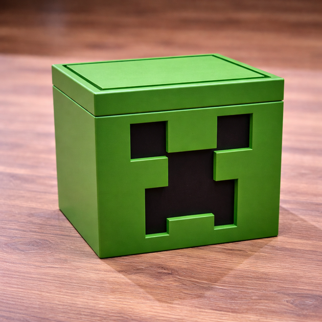 Коробка Creeper Minecraft Creeper Box Зелений 17 См 3Д Друк - Фото 1 Коробка Creeper Minecraft Creeper Box Зелений 17 См 3Д Друк - зображення 1