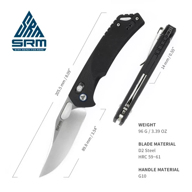 Нож складной SRM Retriever 9201, черный - изображение 7