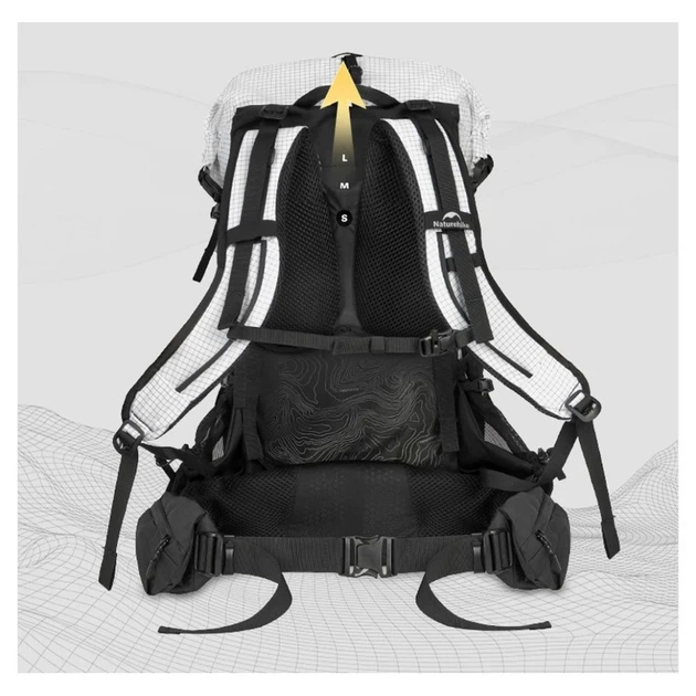 Рюкзак туристичний Naturehike Helium CNK2450XB016, 40 л, білий, L - зображення 4