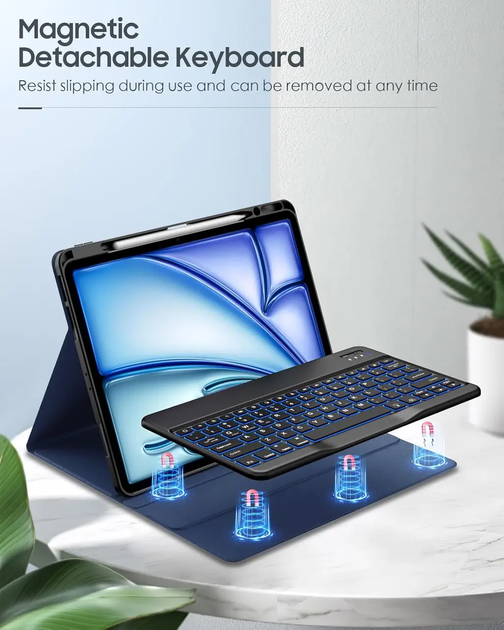 Чехол JADEMALL для iPad Pro 11 дюймов с клавиатурой (M4) 2024 - Беспроводной съемный чехол-клавиатура QWERTZ - изображение 7