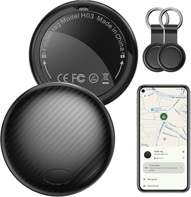 Android Tracker Tag 2 Pack, Smart Tag Bluetooth Key Finder, работает с Google Find My (только для Android), Locator предметов - Фото 2 Android Tracker Tag 2 Pack, Smart Tag Bluetooth Key Finder, работает с Google Find My (только для Android), Locator предметов - изображение 2