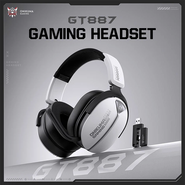 Навушники Onikuma Tri Mode headphones GT887 |BT5.4/2.4G/Type-C, 20/60H| White - зображення 5