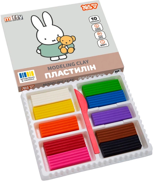 Пластилин YES Miffy 10 цветов 200 г (540718) (4823091923760) - изображение 2