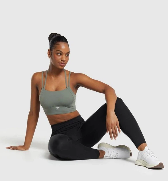Спортивный топ для фитнеса женский Gymshark 194782 S Хаки (2200005144336) - изображение 3