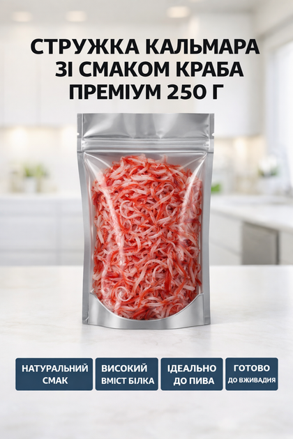 Набор закусок рыбных снеков к пиву стружка кальмара со вкусом краба премиум 250 гр стружка тунца 50 гр солено сушеная рыбные снеки - изображение 2