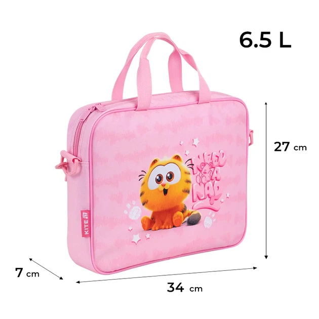 Школьная текстильная сумка Kite Garfield GF26-589, для девочки - Фото 4 Школьная текстильная сумка Kite Garfield GF26-589, для девочки - изображение 4