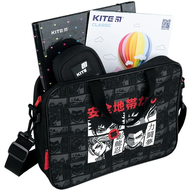 Шкільна текстильна сумка Kite Anime K26-589-3 - Фото 4 Шкільна текстильна сумка Kite Anime K26-589-3 - зображення 4