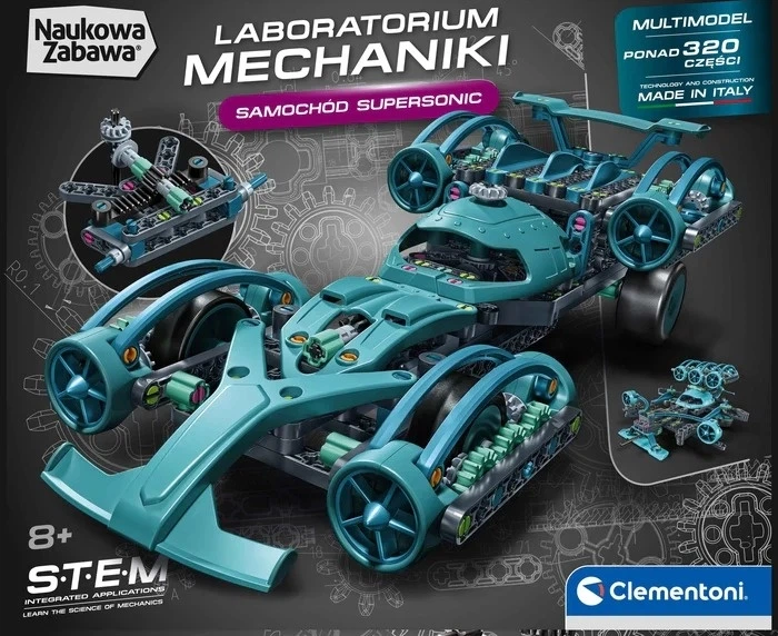  Конструктор Clementoni Лабораторія механіки Надзвуковий автомобіль 50439 (8005125504398) - зображення 2