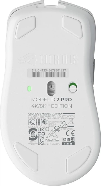 Mysz Glorious Model D 2 Pro 4K/8KHz Edition Wireless White (GLO-MS-PDWV2-4K8K-W) - obraz 8