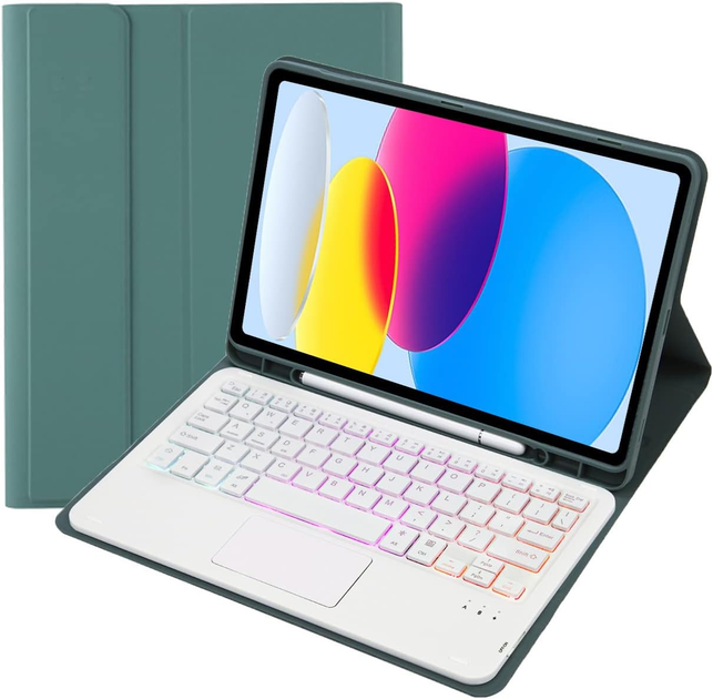 Чехол-клавиатура для ipad 11 поколения 10.9 дюймов Темно-зеленый - изображение 2