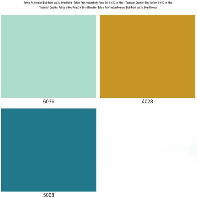 Набір акрилових фарб Talens Art Creation Blob Paint Mint 3 x 80 мл (8712079499341) - зображення 4