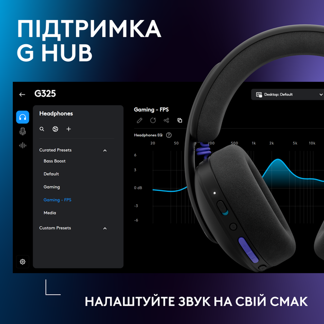Навушники Logitech G325 Lightspeed Wireless Black - зображення 5