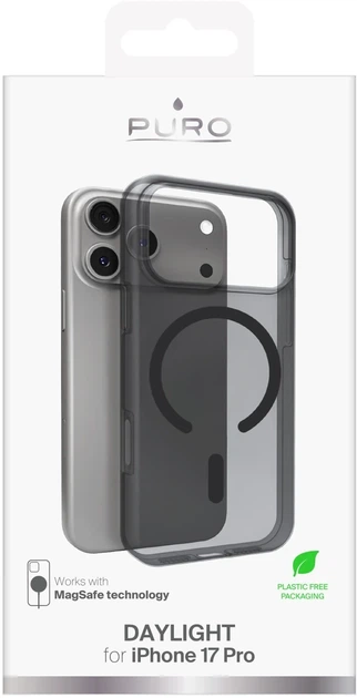Чохол Puro Daylight Silicone Case MagSafe для Apple iPhone 17 Pro Translucent Black (8018417531941) - зображення 2