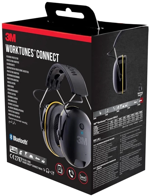 Протишумні навушники 3M WorkTunes Connect 90543 / Bluetooth / До 30 годин роботи / Чорні Б/В - Фото 8 Протишумні навушники 3M WorkTunes Connect 90543 / Bluetooth / До 30 годин роботи / Чорні Б/В - зображення 8