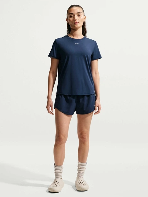 Koszulka sportowa damska Nike W Nk One Classic Df Ss Top FN2798-413 L Granatowa (198727276362) - obraz 3