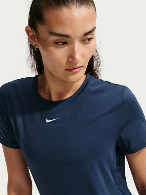Koszulka sportowa damska Nike W Nk One Classic Df Ss Top FN2798-413 L Granatowa (198727276362) - obraz 6