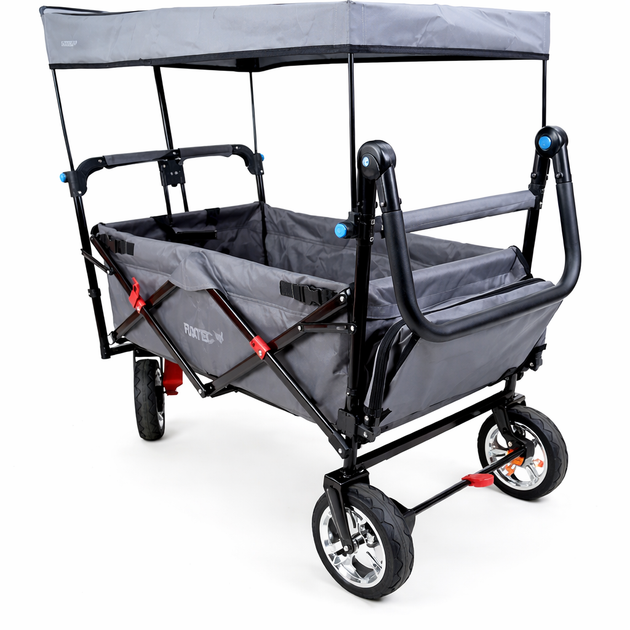 Тележка садовая-бутылка FUXTEC CT800 складная универсальная с навесом, 75 кг, серая - Фото 5 Тележка садовая-бутылка FUXTEC CT800 складная универсальная с навесом, 75 кг, серая - изображение 5