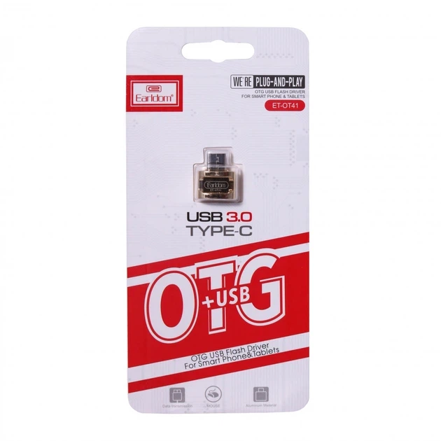 Adapter OTG USB C To USB Earldom ET-OT41 — Gold (742771) - Фото 2 Adapter OTG USB C To USB Earldom ET-OT41 — Gold (742771) - изображение 2