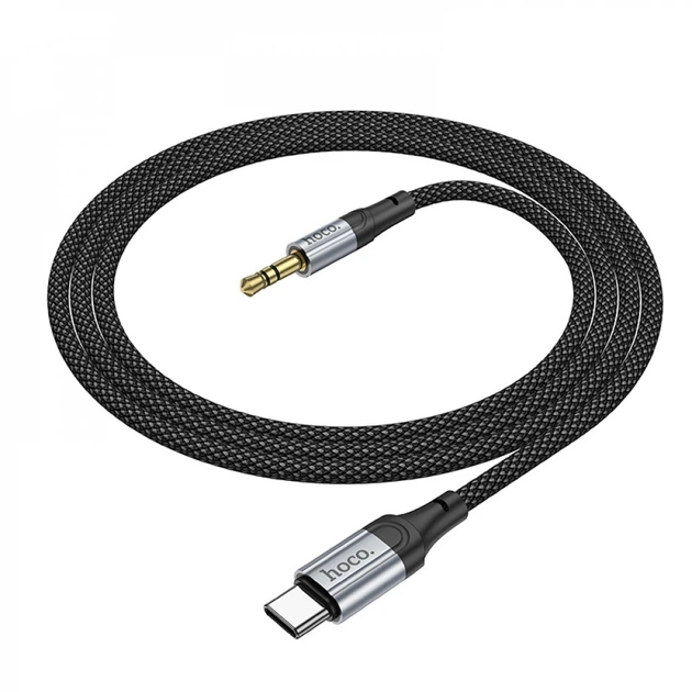 Cable AUX To USB C (1m) — Hoco UPA26 — Black (777064) - Фото 6 Cable AUX To USB C (1m) — Hoco UPA26 — Black (777064) - зображення 6