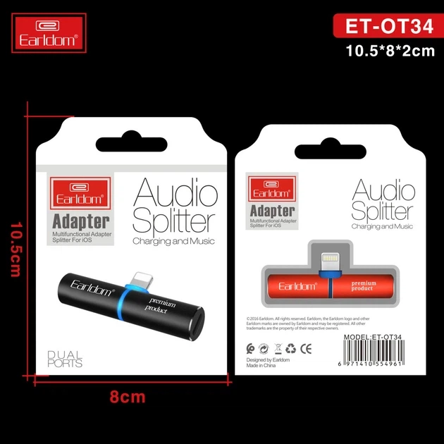 Adapter Lightning To 3.5mm — Earldom ET-OT34 - Фото 7 Adapter Lightning To 3.5mm — Earldom ET-OT34 - изображение 7