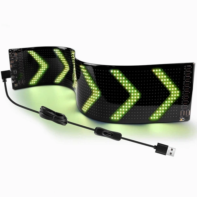 Гнучка LED панель для авто 37,4х9,2см з Bluetooth та USB чорного кольору для підсвічування скла авто - Фото 2 Гнучка LED панель для авто 37,4х9,2см з Bluetooth та USB чорного кольору для підсвічування скла авто - зображення 2
