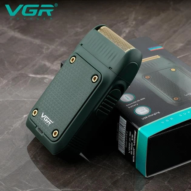 Электробритва портативная VGR V-353 профессиональная бритва шейвер для бритья триммер Цвет зеленый - изображение 2