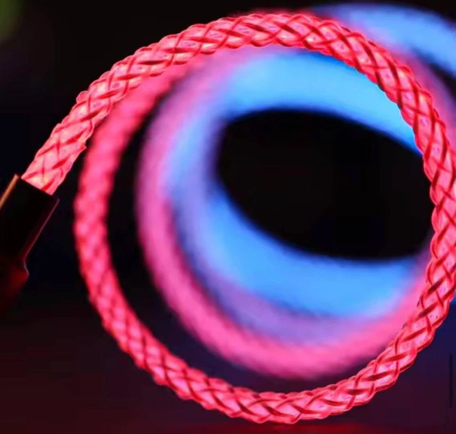 Кабель с RGB подсветкой для зарядки телефона Type-C + Type-C 100W 6A PD Fast Charge быстрая зарядка и передача данных для MacBook Samsung Xiaomi планшета 1м - изображение 6